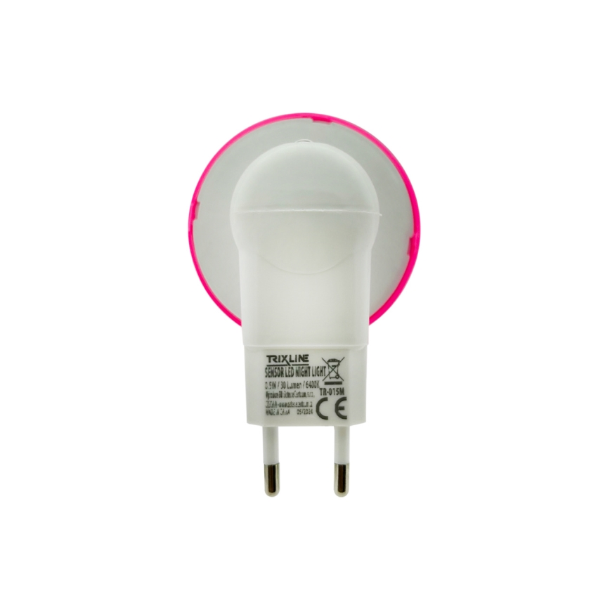 LED Otroška nočna luč s senzorjem mraka LED/0,5W/230V toadstool