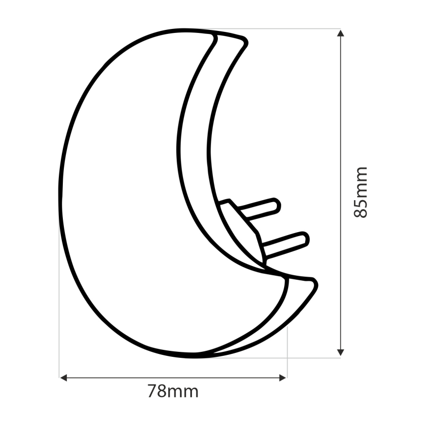 LED Otroška nočna luč s senzorjem za mrak LED/0,5W/230V luna