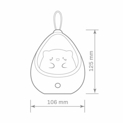 LED Otroška orientacijska lučka s senzorjem KITTY LED/0,5W/5V USB modra