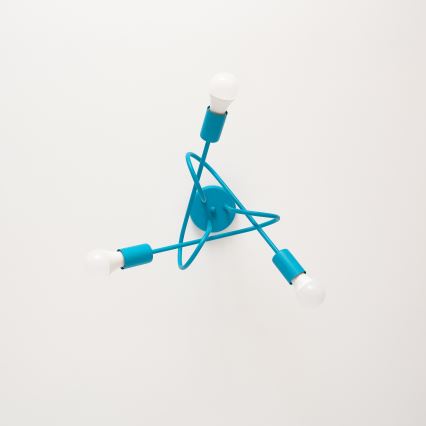 LED otroška pritrjena stropna svetilka OXFORD 3xE27/15W/230V modra