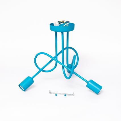 LED otroška pritrjena stropna svetilka OXFORD 3xE27/15W/230V modra