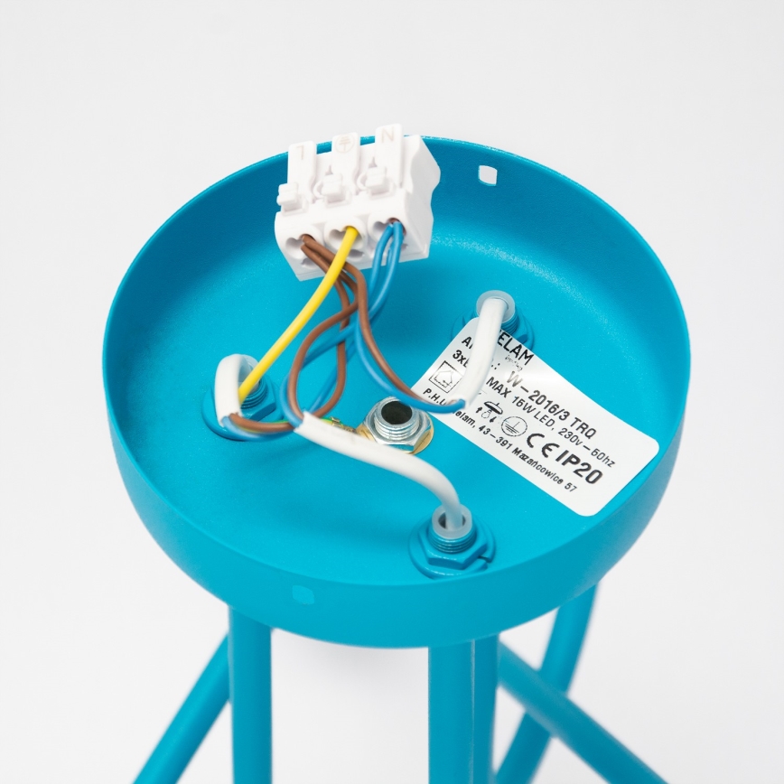 LED otroška pritrjena stropna svetilka OXFORD 3xE27/15W/230V modra