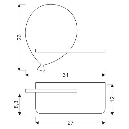 LED Otroška stenska svetilka s polico BALLOON LED/4W/230V rumena/les - FSC certifikat