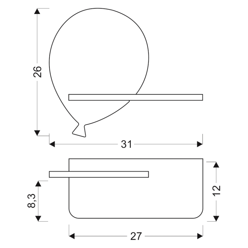 LED Otroška stenska svetilka s polico BALLOON LED/4W/230V rumena/les - FSC certifikat
