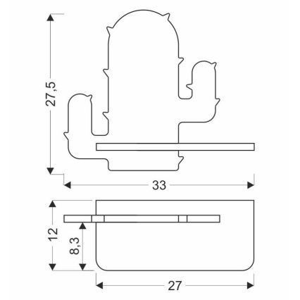 LED Otroška stenska svetilka s polico CACTUS LED/4W/230V zelena/les - FSC certifikat