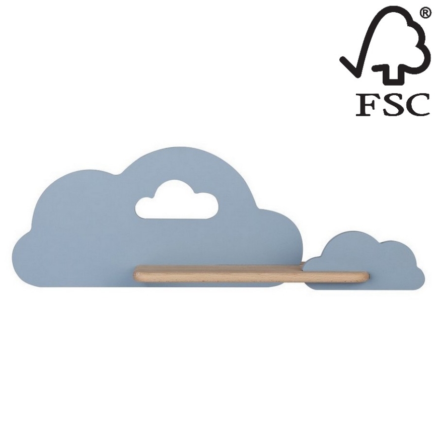 LED otroška stenska svetilka s polico CLOUD LED/5W/230V modra