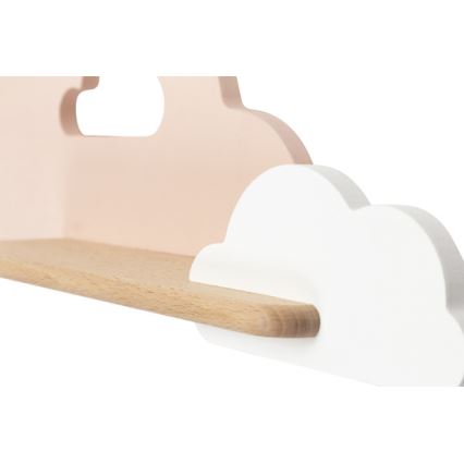 LED otroška stenska svetilka s polico CLOUD LED/5W/230V roza/bela