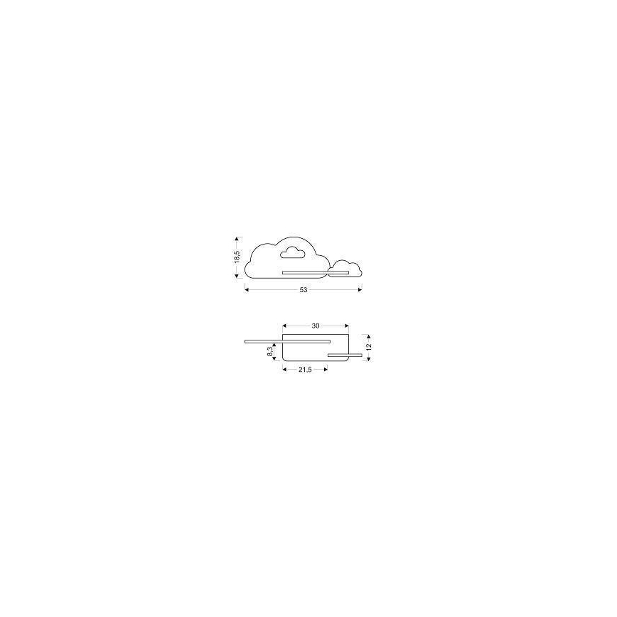 LED otroška stenska svetilka s polico CLOUD LED/5W/230V roza/bela