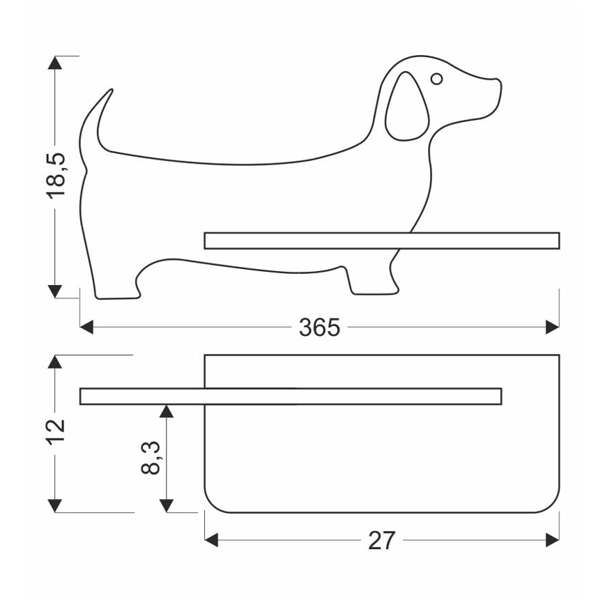 LED Otroška stenska svetilka s polico DOG LED/5W/230V modra/les - FSC certifikat