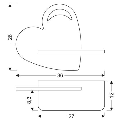 LED Otroška stenska svetilka s polico HEART LED/5W/230V modra/les - FSC certifikat