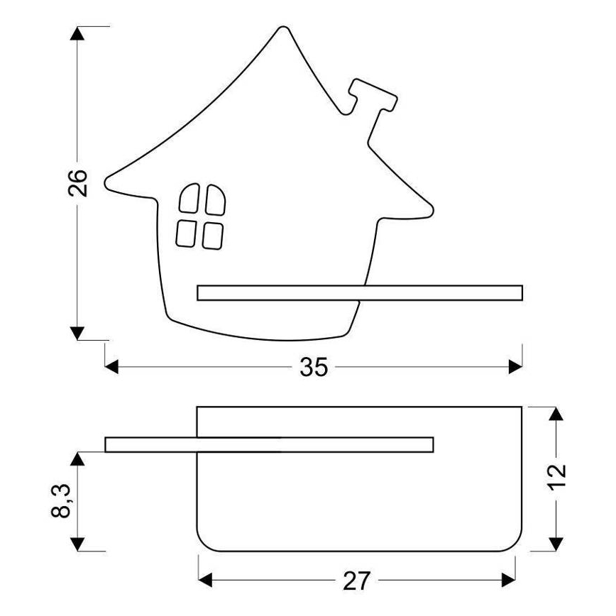 LED otroška stenska svetilka s polico HOUSE LED/4W/230V zelena/les