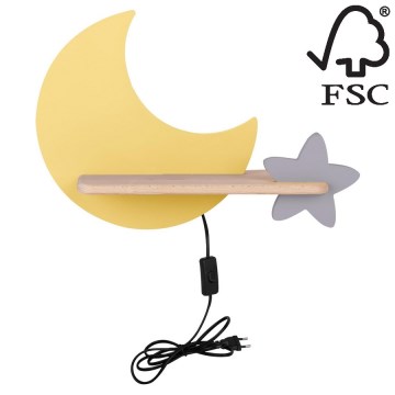 LED Otroška stenska svetilka s polico MOON LED/5W/230V - FSC certifikat