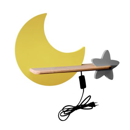 LED otroška stenska svetilka s polico MOON LED/5W/230V