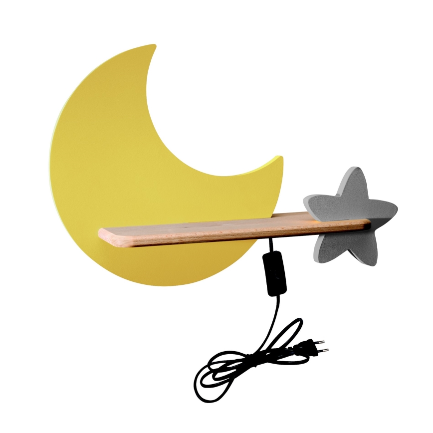 LED otroška stenska svetilka s polico MOON LED/5W/230V
