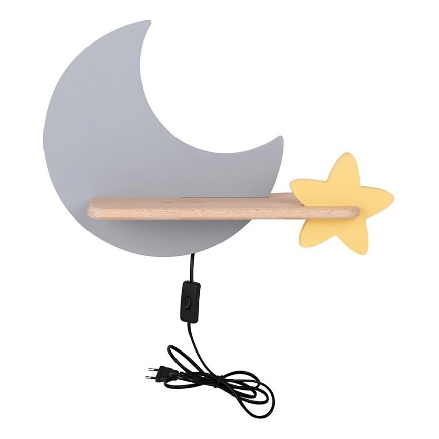 LED otroška stenska svetilka s polico MOON LED/5W/230V