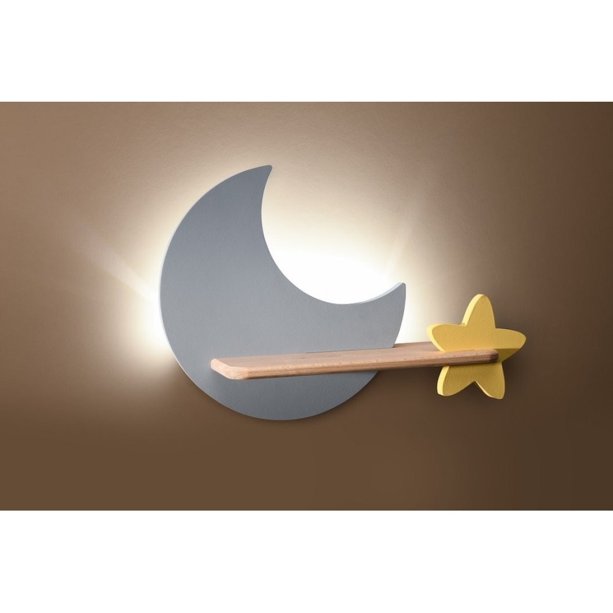 LED Otroška stenska svetilka s polico MOON LED/5W/230V - FSC certifikat