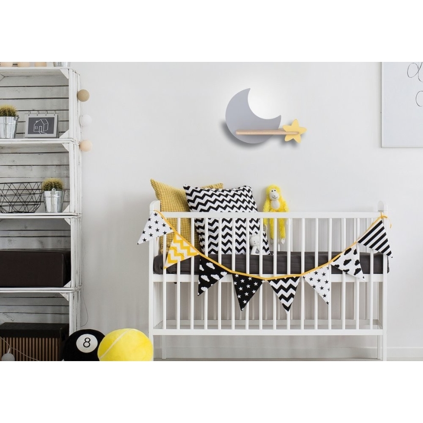 LED Otroška stenska svetilka s polico MOON LED/5W/230V - FSC certifikat