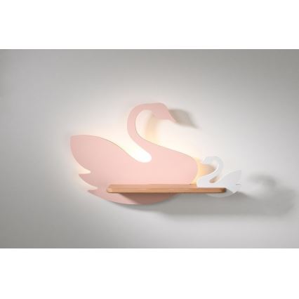 LED otroška stenska svetilka s polico SWAN LED/5W/230V