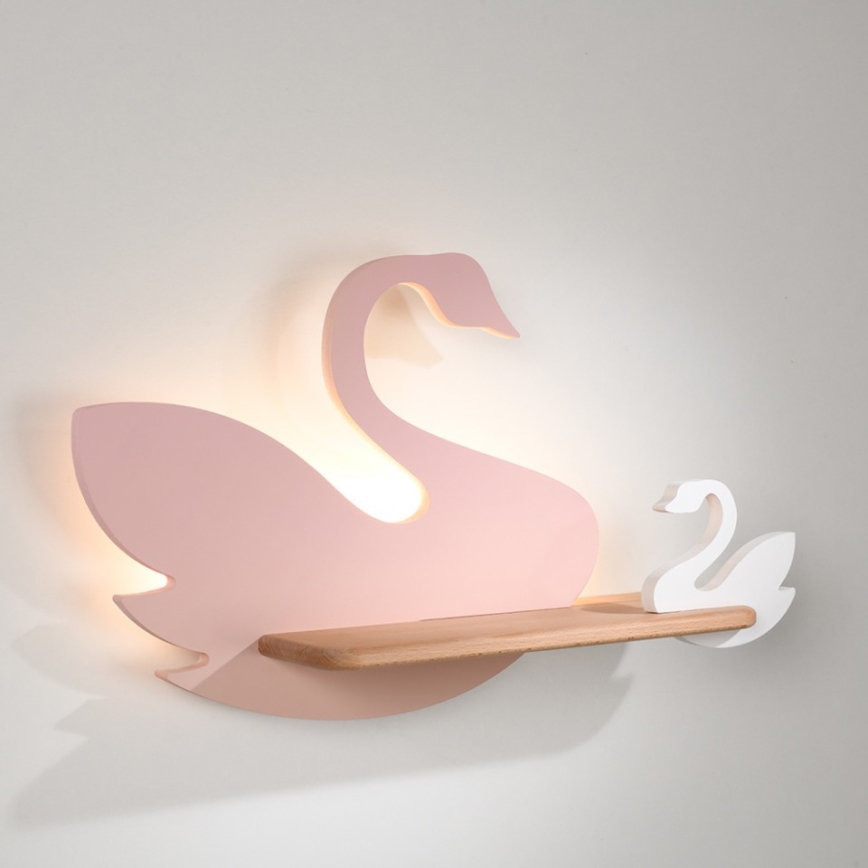 LED otroška stenska svetilka s polico SWAN LED/5W/230V