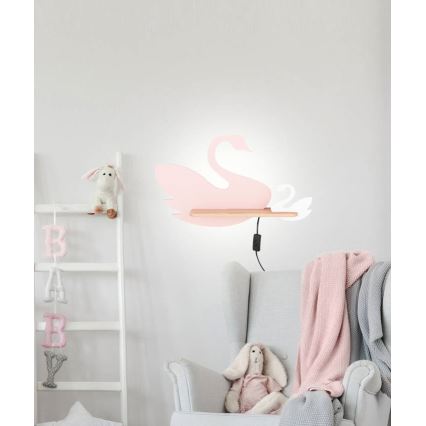 LED otroška stenska svetilka s polico SWAN LED/5W/230V