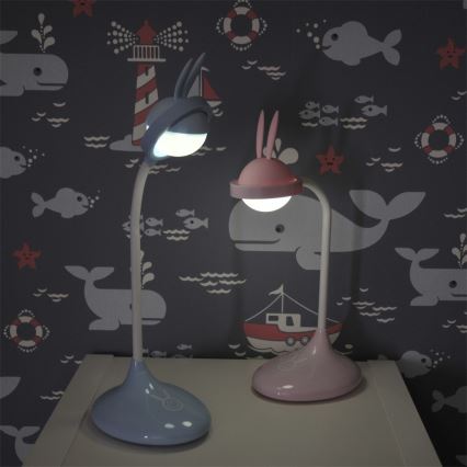 LED Otroška svetilka na dotik RABBIT LED / 0,4W / 5V 3000 / 6500K modra + USB