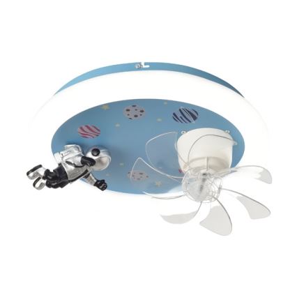 LED otroška stropna svetilka z ventilatorjem z nastavljivo svetlostjo LED/48W/230V 3000/4000/6000K modra + daljinski upravljalnik