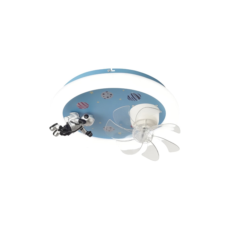 LED otroška stropna svetilka z ventilatorjem z nastavljivo svetlostjo LED/48W/230V 3000/4000/6000K modra + daljinski upravljalnik