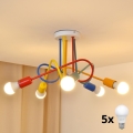 LED Otroški lestenec OXFORD 5xE27/15W/230V