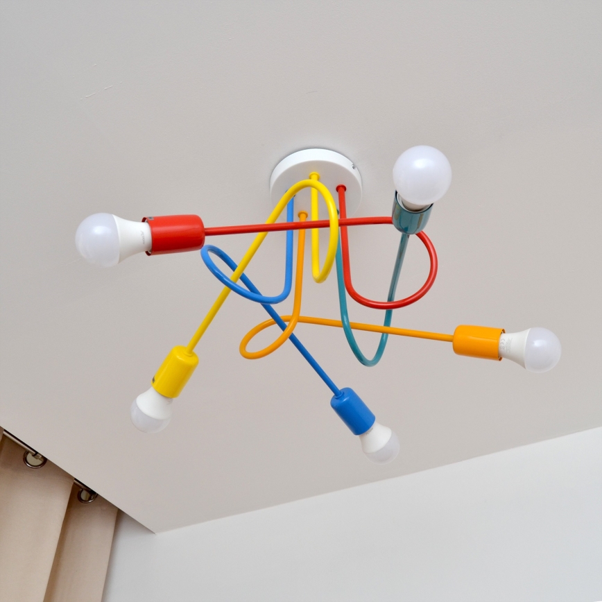 LED Otroški lestenec OXFORD 5xE27/15W/230V