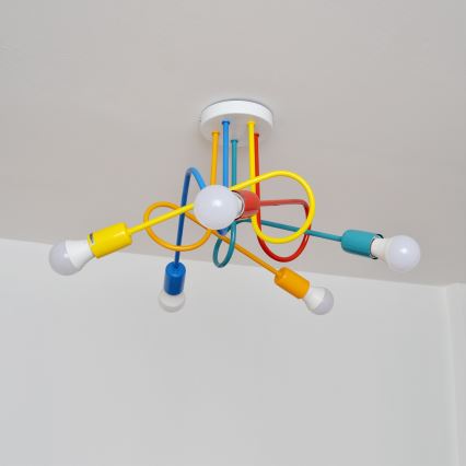 LED Otroški lestenec OXFORD 5xE27/15W/230V