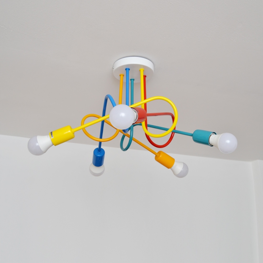 LED Otroški lestenec OXFORD 5xE27/15W/230V