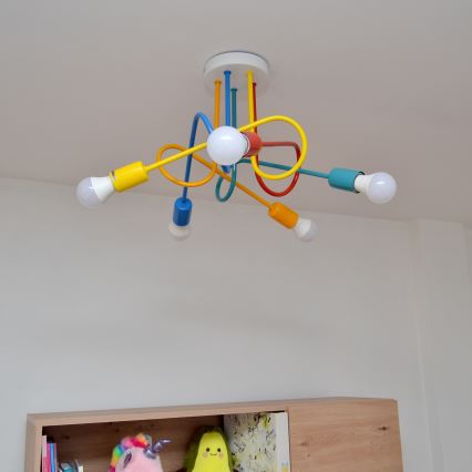 LED Otroški lestenec OXFORD 5xE27/15W/230V