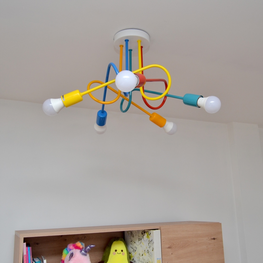 LED Otroški lestenec OXFORD 5xE27/15W/230V