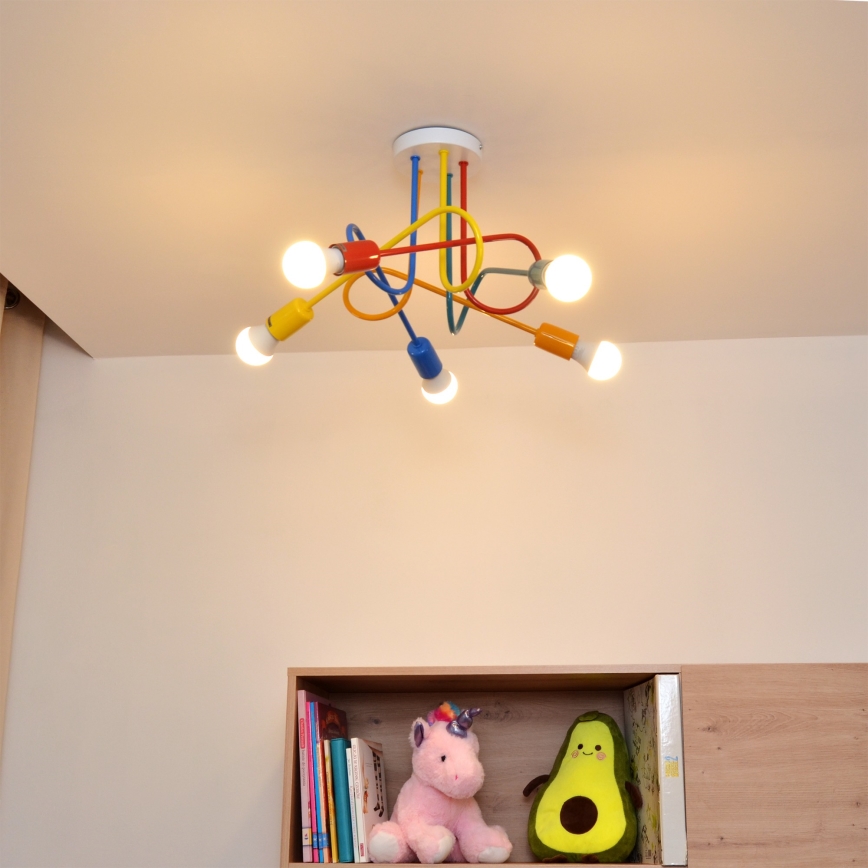 LED Otroški lestenec OXFORD 5xE27/15W/230V