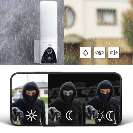 LED Pametna zunanja kamera s svetilko GoSmart LED/12W/230V IP65 Wi-Fi Tuya bela