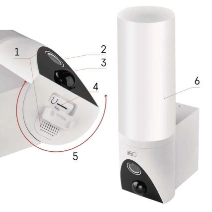 LED Pametna zunanja kamera s svetilko GoSmart LED/12W/230V IP65 Wi-Fi Tuya bela