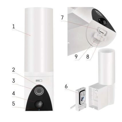 LED Pametna zunanja kamera s svetilko GoSmart LED/12W/230V IP65 Wi-Fi Tuya bela