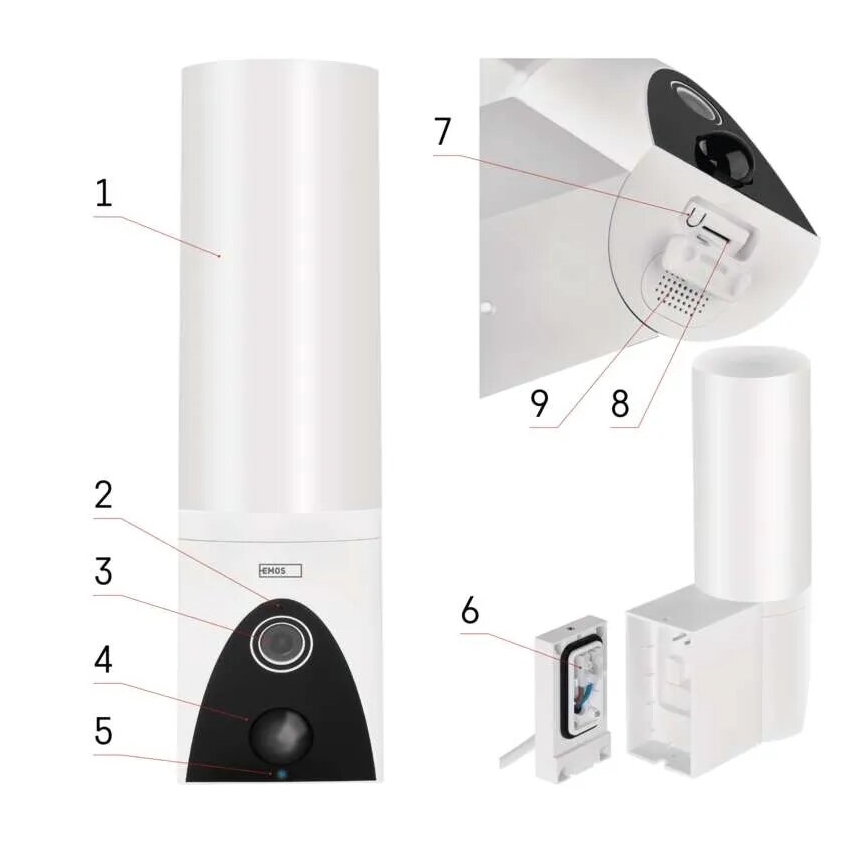 LED Pametna zunanja kamera s svetilko GoSmart LED/12W/230V IP65 Wi-Fi Tuya bela