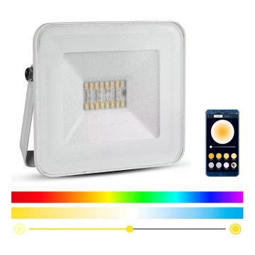 LED Pametni zatemnitveni RGB reflektor LED/20W/230V IP65 bel