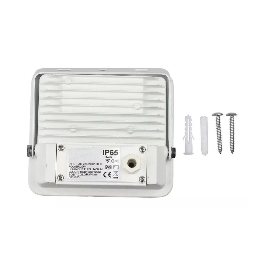 LED Pametni zatemnitveni RGB reflektor LED/20W/230V IP65 bel