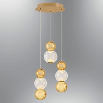 LED Pendularna svetilka CREMONA LED/17W/230V 3000K zlata