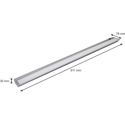 LED Podelementna svetilka LED/15W/230V srebrna