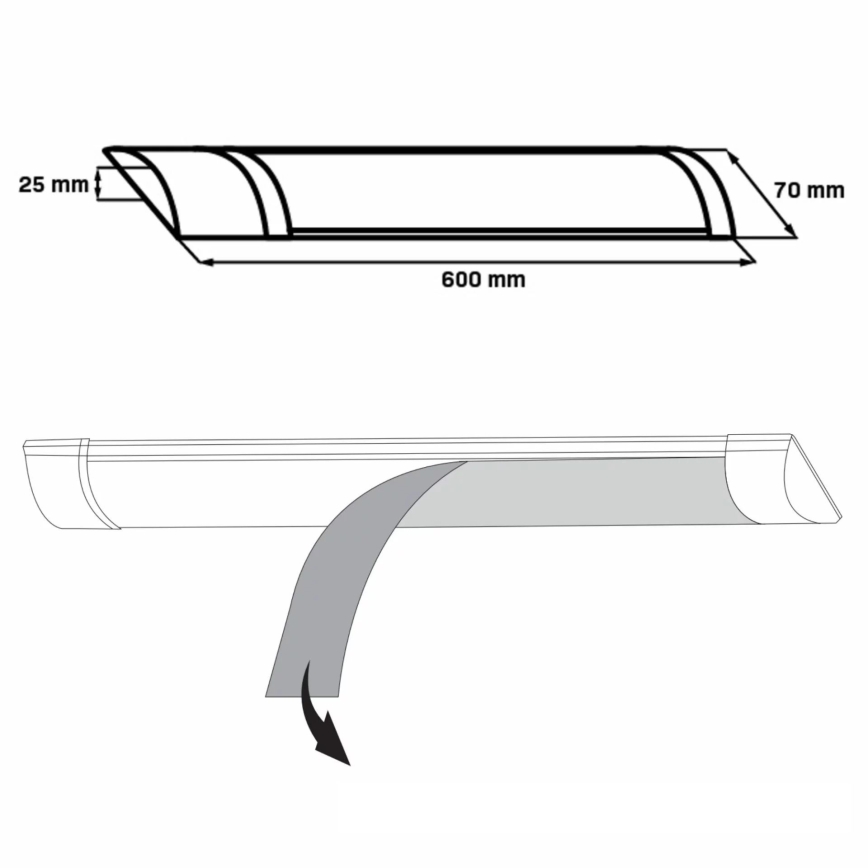 LED Podelementna svetilka LED/18W/230V 4000K 60 cm bela