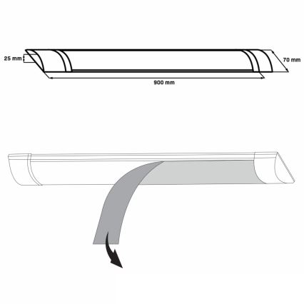 LED Podelementna svetilka LED/30W/230V 4000K 90 cm bela