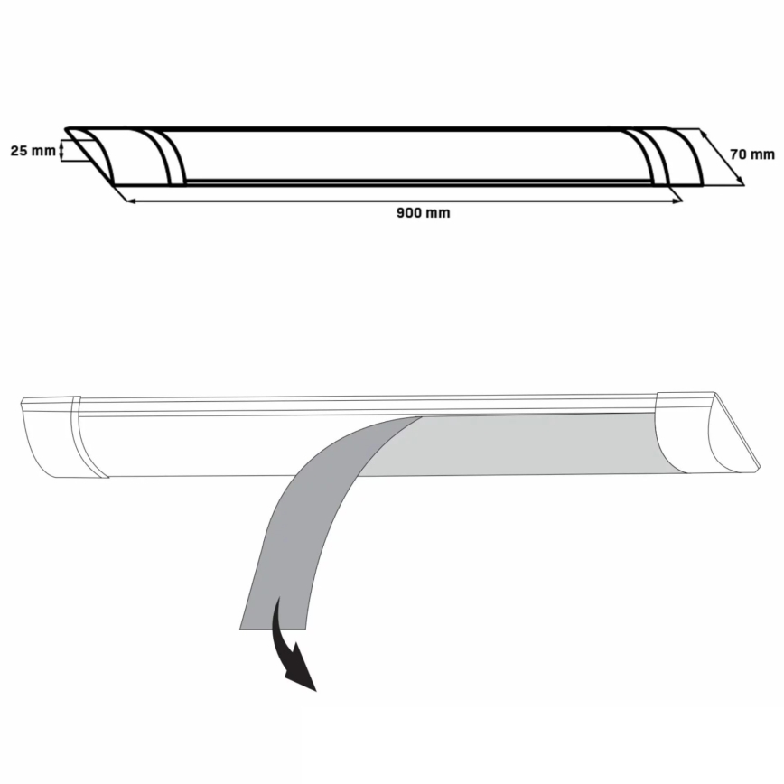LED Podelementna svetilka LED/30W/230V 4000K 90 cm bela