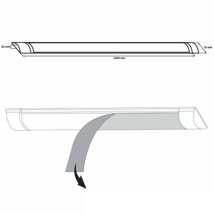 LED Podelementna svetilka LED/36W/230V 4000K 120 cm bela