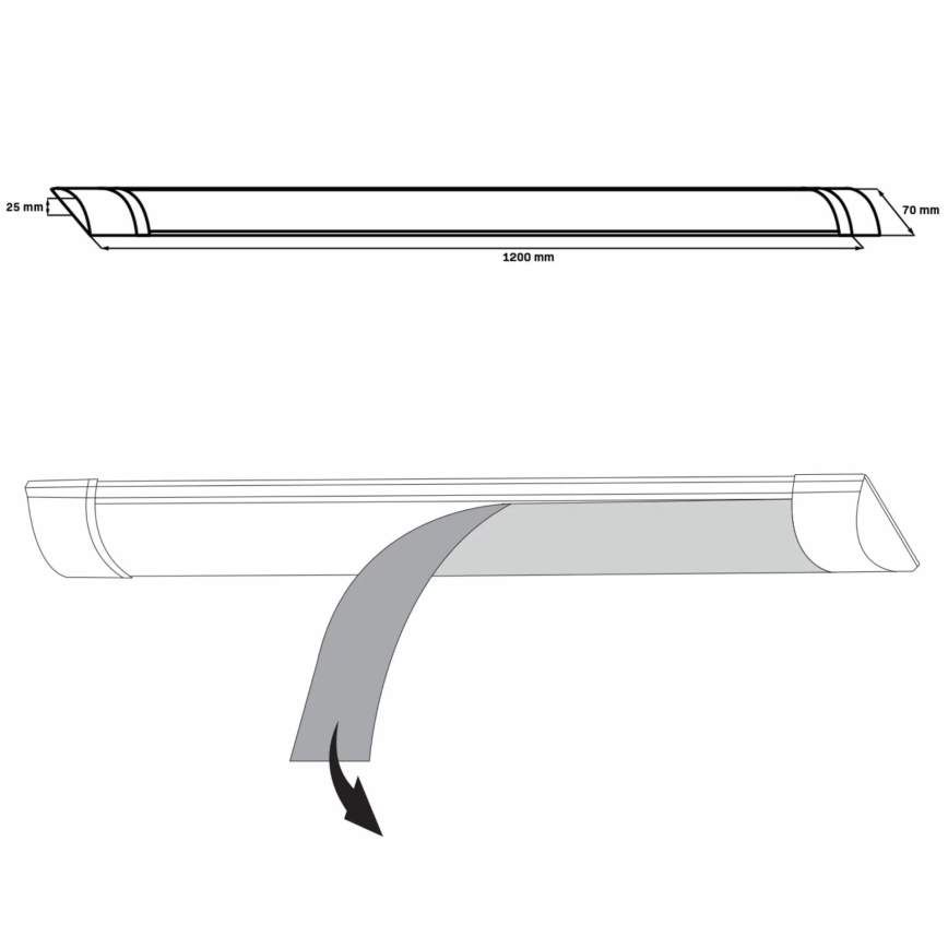 LED Podelementna svetilka LED/36W/230V 4000K 120 cm bela