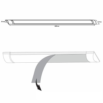 LED Podelementna svetilka LED/50W/230V 4000K 150 cm bela