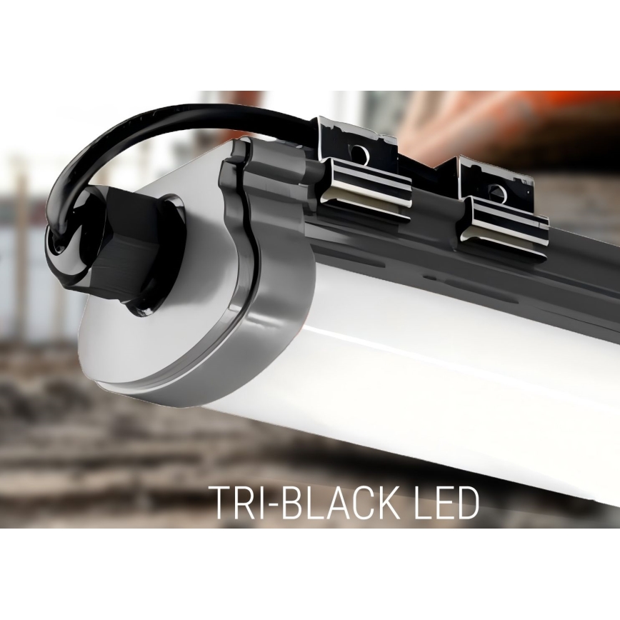 LED Podelementna svetilka LED/60W/230V 6000K 120 cm IP65 črna