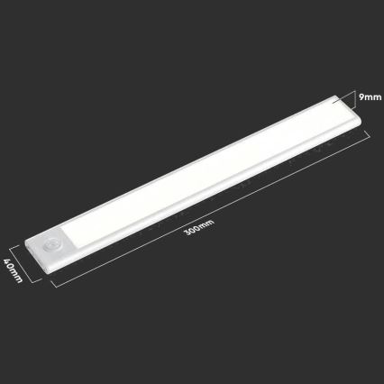 LED Podelementna svetilka s senzorjem LED/1,5W/5V 1500 mAh 4000K
